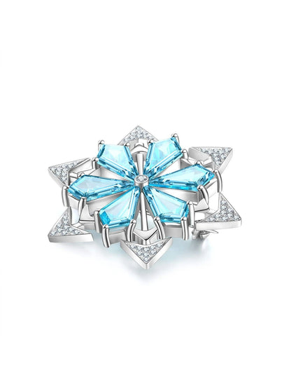 Sterling Silver Snowflake Sparkle Brooch