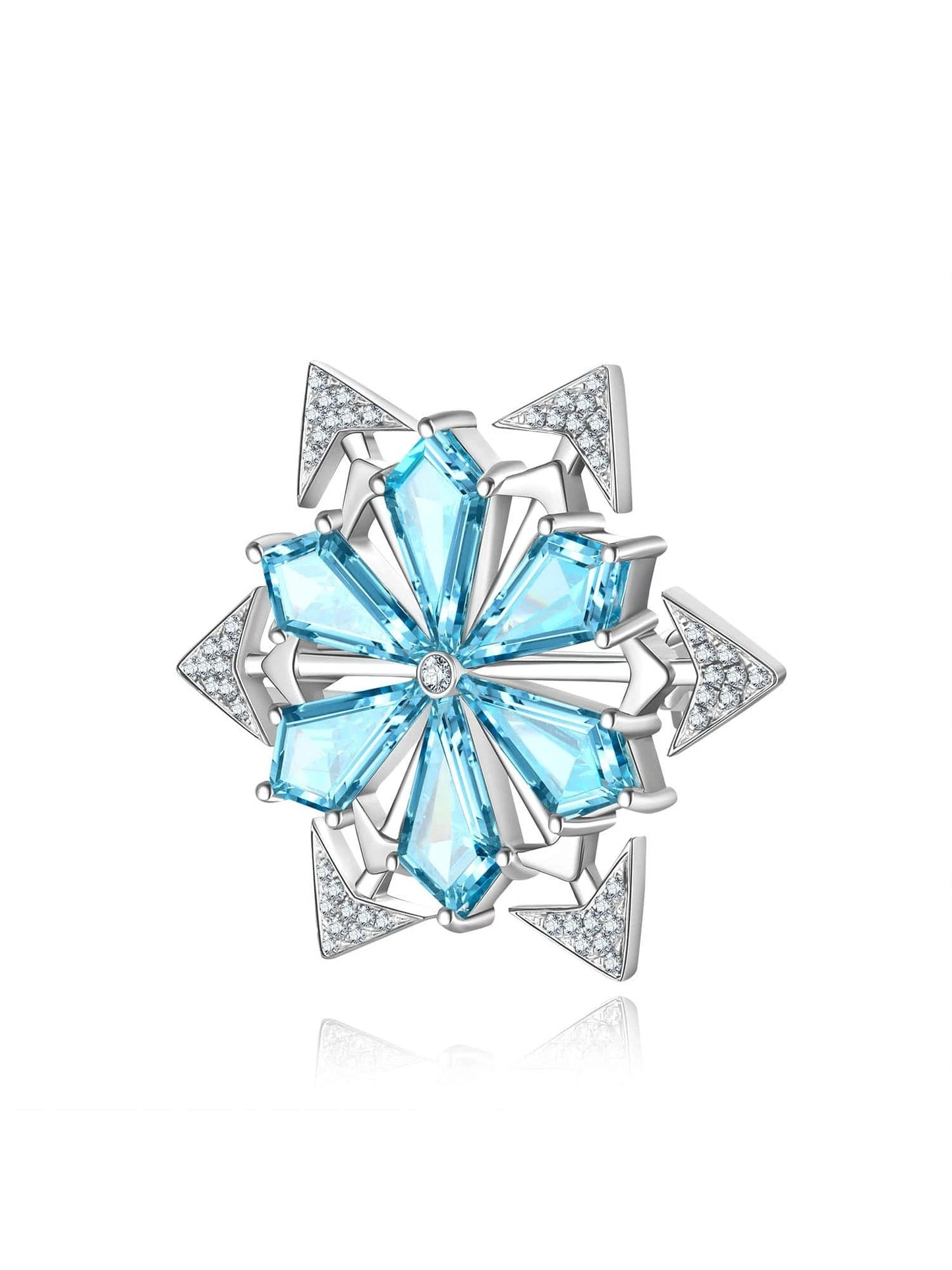 Sterling Silver Snowflake Sparkle Brooch