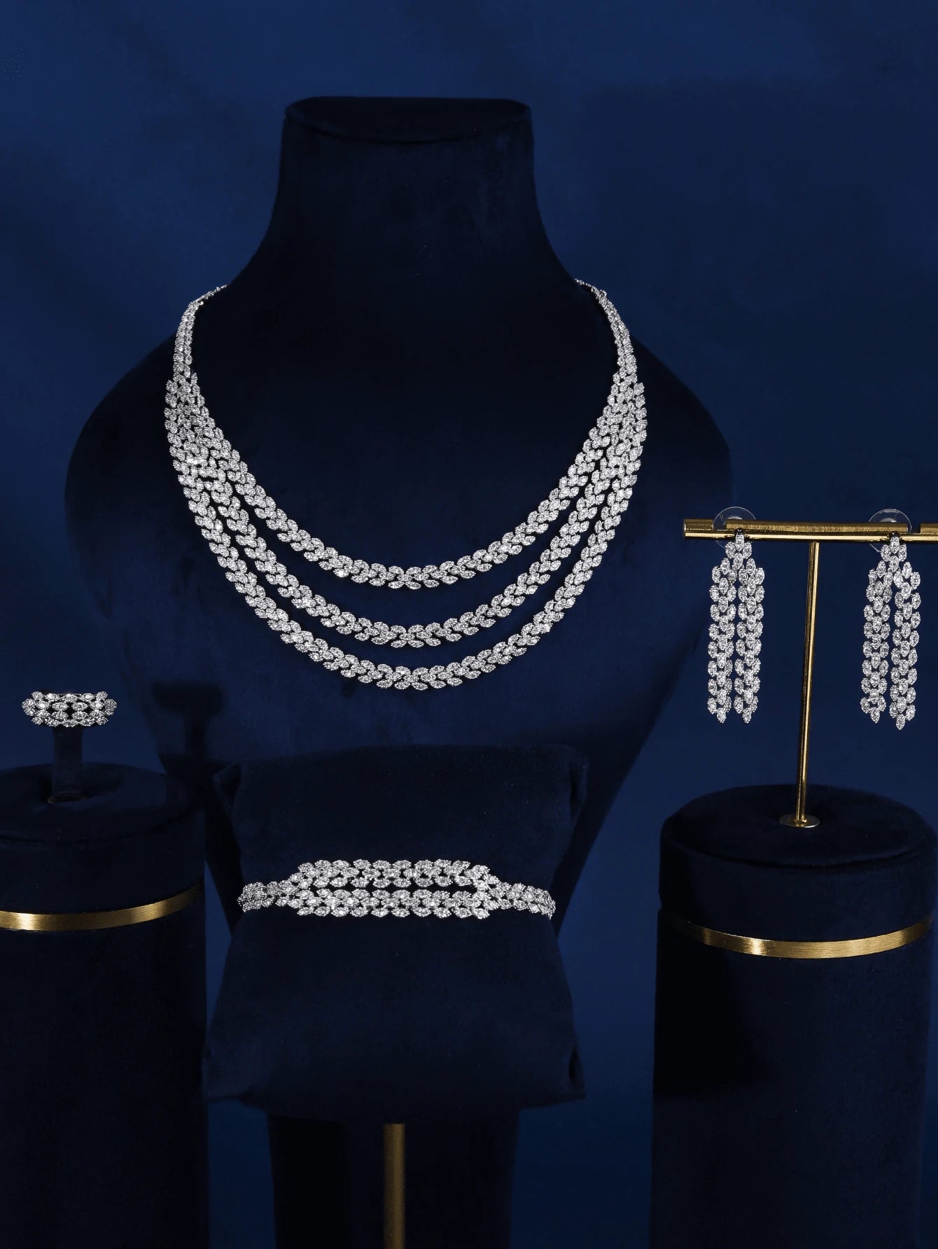 Luxury Rhodium Platinum Plating Jewelry Set