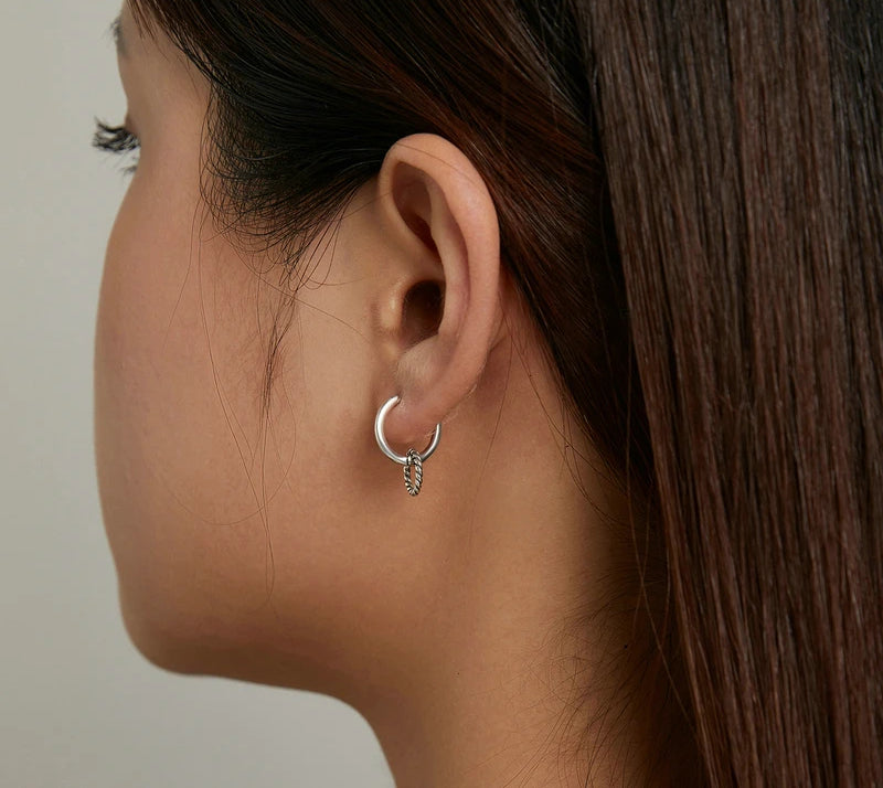 Sterling Silver Simple Double Earrings