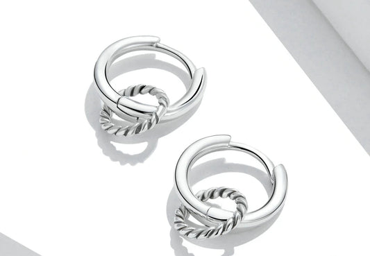 Sterling Silver Simple Double Earrings