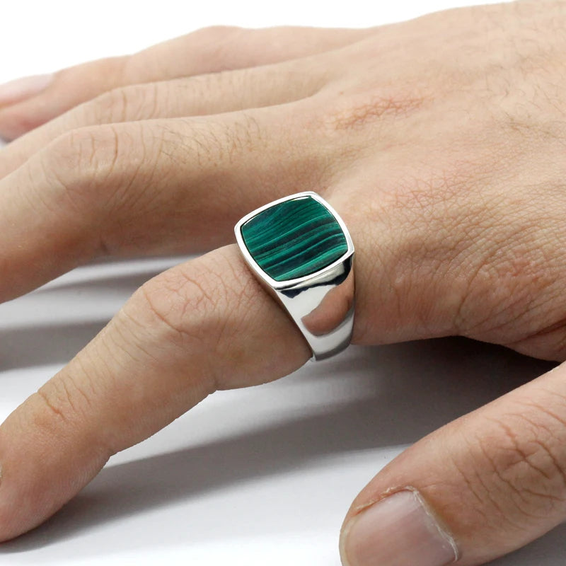 Natural Green Malachite Ring