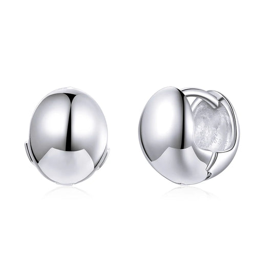 Sterling Silver Simple Buckle Earrings