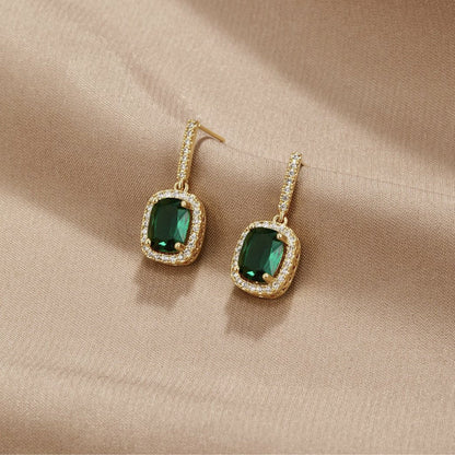 Evergreen Gold Crystal Earrings