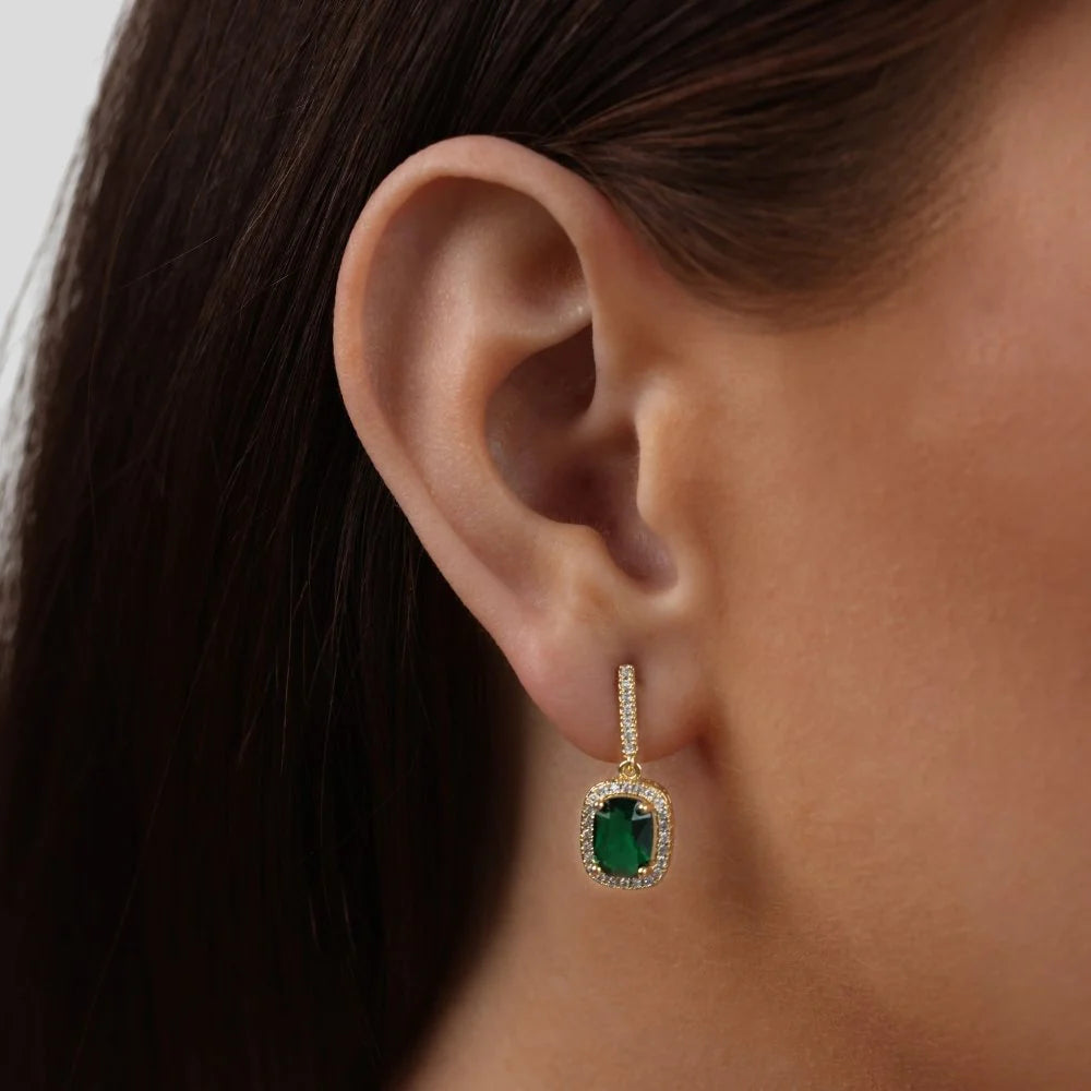 Evergreen Gold Crystal Earrings