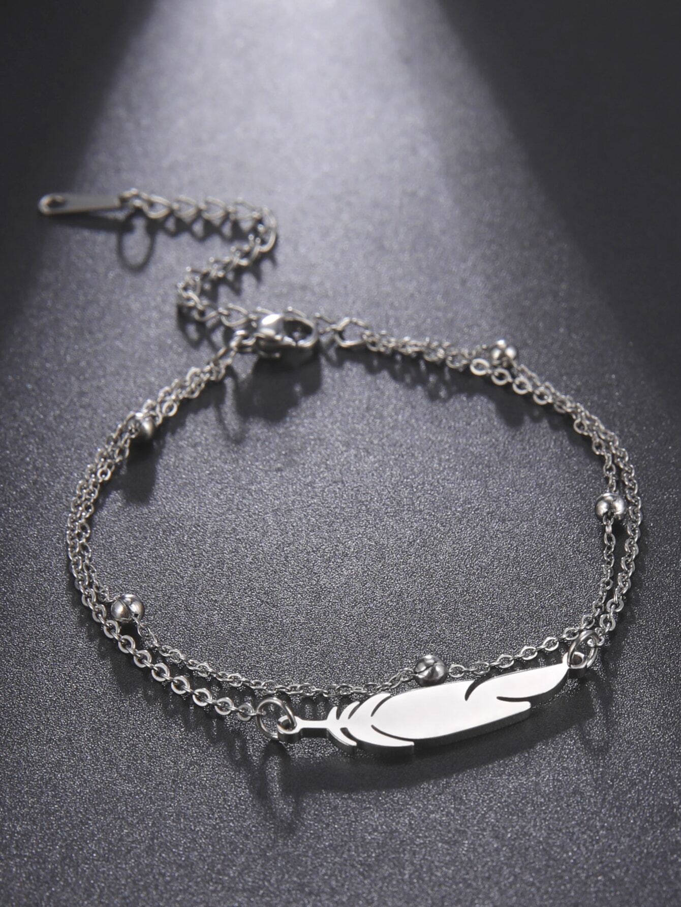 Feather Double Layered Anklet