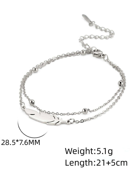 Feather Double Layered Anklet