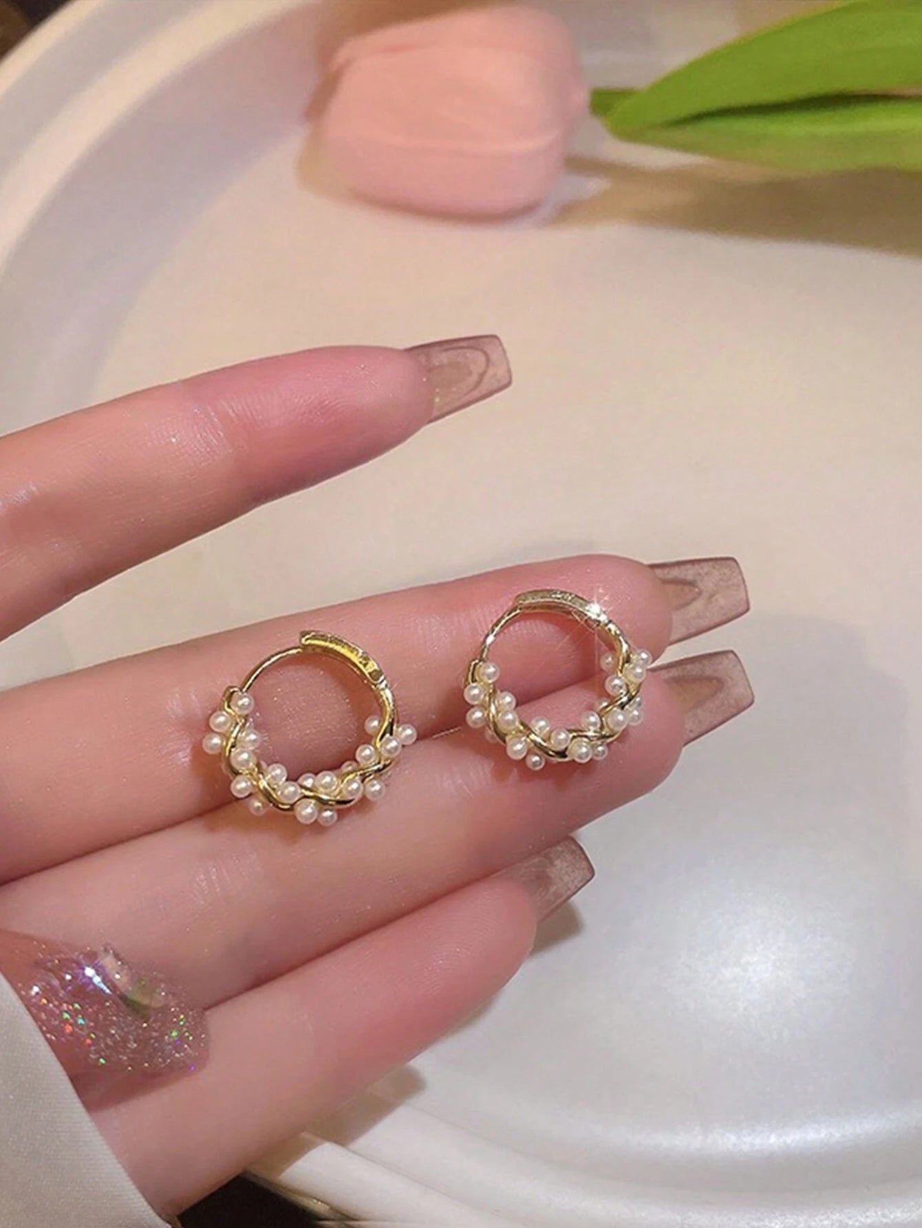 Simple Style Pearl Earrings