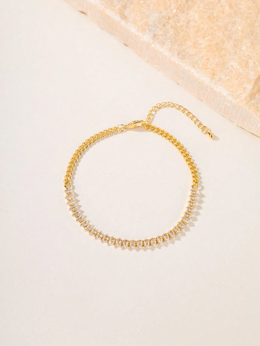 18k Gold Plated, Stylish & Simple Anklet