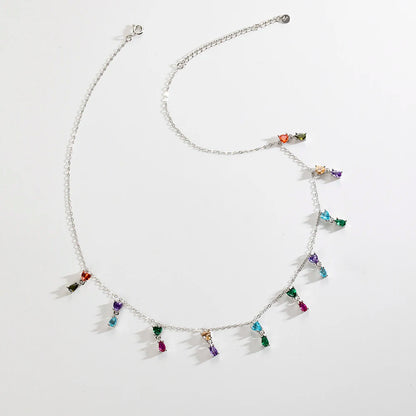 Sterling Silver Colorful Necklace