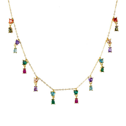 Sterling Silver Colorful Necklace