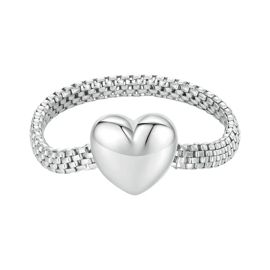 Sterling Silver Heart-shaped Ring