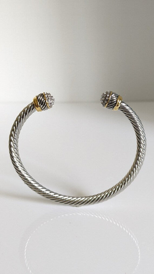 Sterling Silver 18K Gold Filled Cable Bracelet