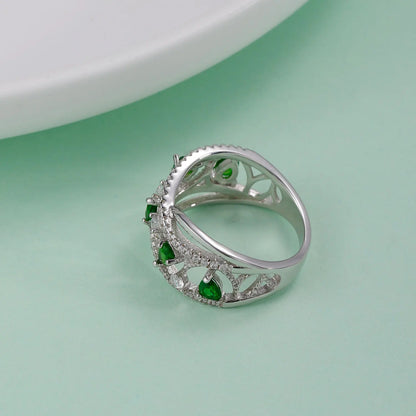 Chrome Diopside Silver Ring