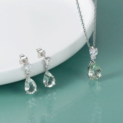 Sterling Silver Green Amethyst Necklaces