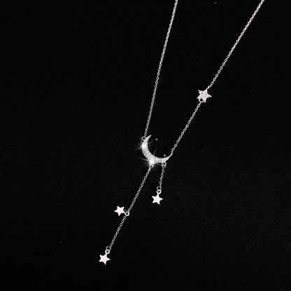 Moon & Star Sterling Silver Necklace