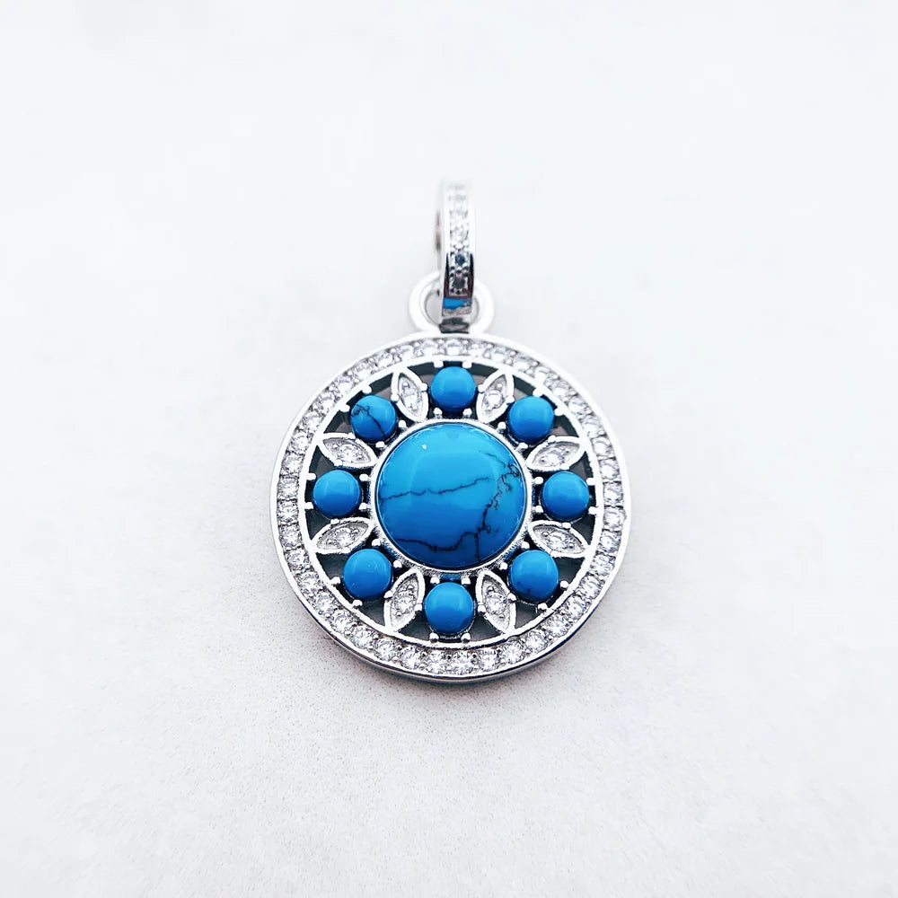 Sterling Silver Blue Ornament Pendant
