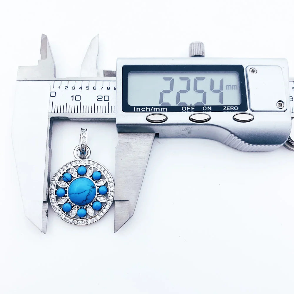 Sterling Silver Blue Ornament Pendant