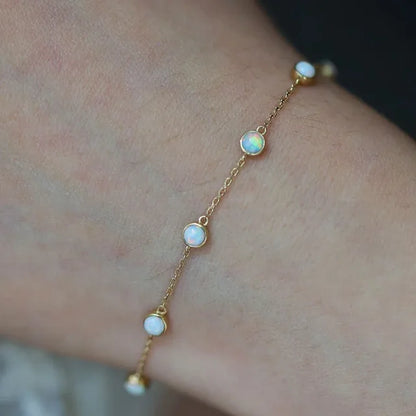 Opal 18K Gold Chain Bracelet