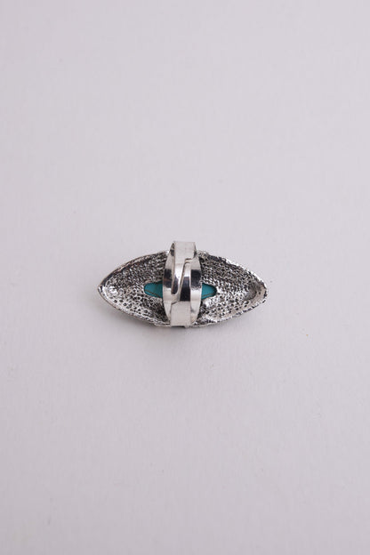 Sterling Silver Turquoise Marquise Cut Ring