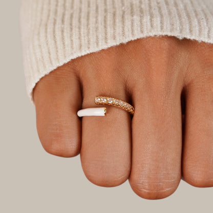 Gold & White Wrap Ring