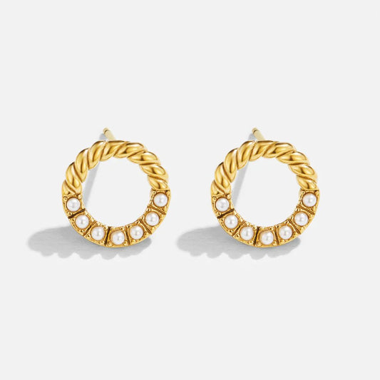 Coraline Button Pearl Earrings