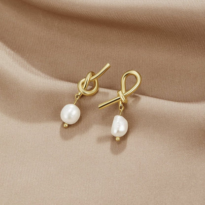Gold & Freshwater Pearl Earrings