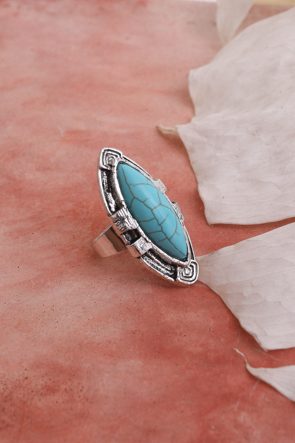 Sterling Silver Turquoise Marquise Cut Ring